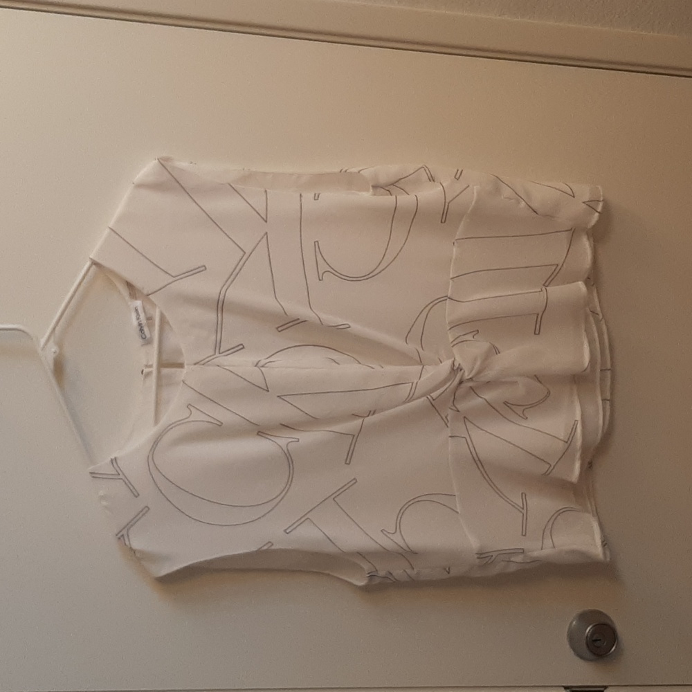 Calvin Klein White Dress with Black Lines